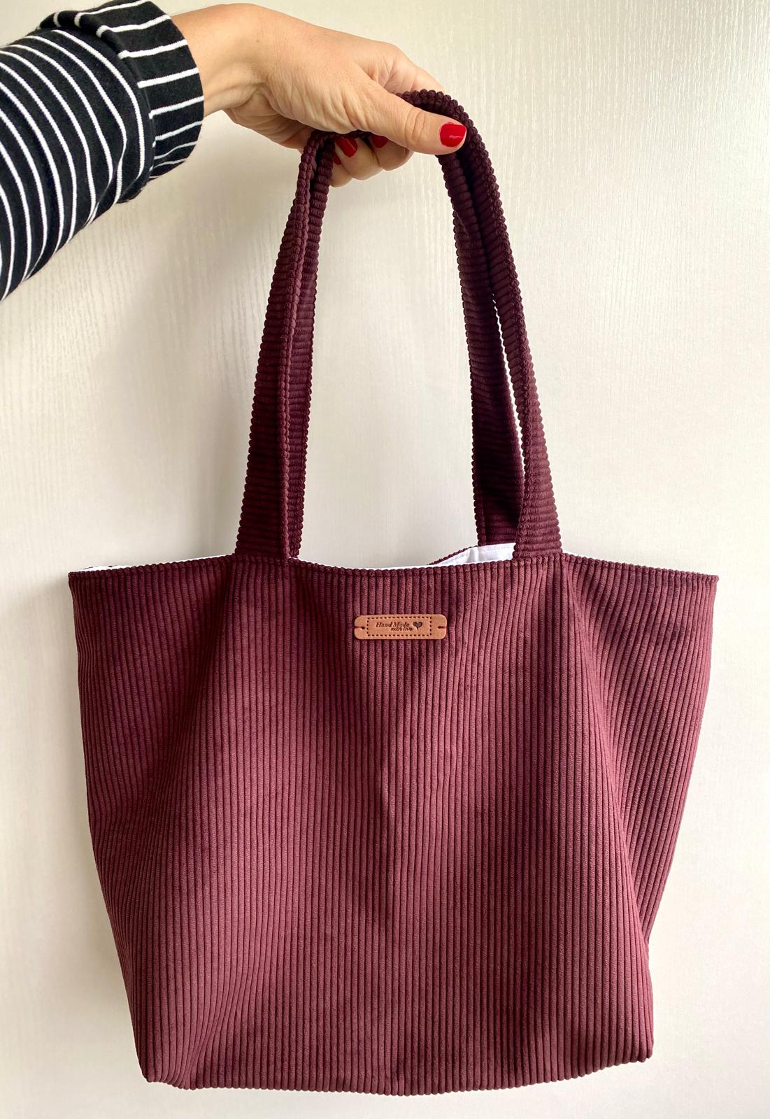 Upcycled velvet tote bag